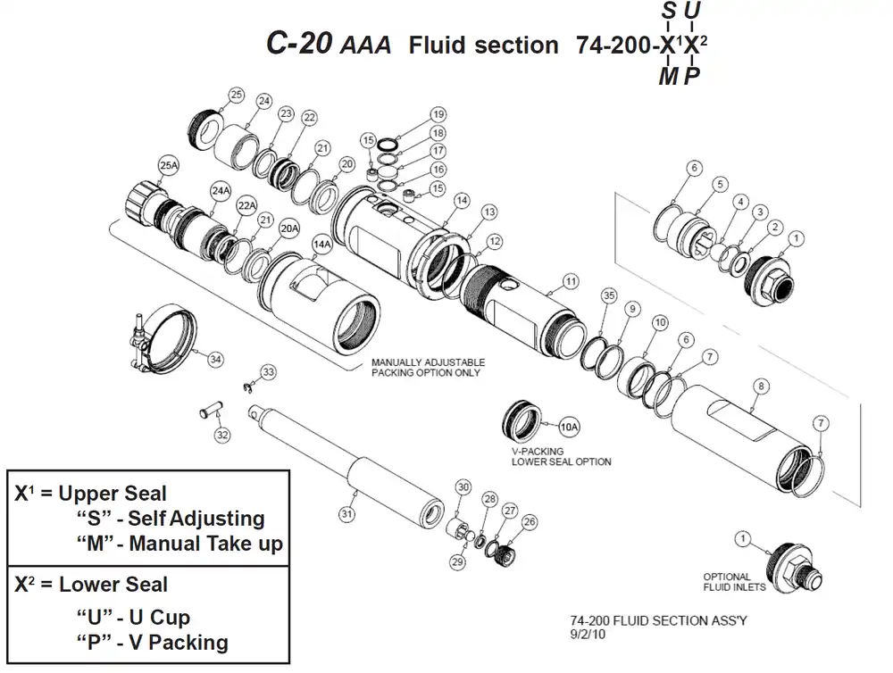 Repair Kit For C-20 AAA Fine Finish Series Pump