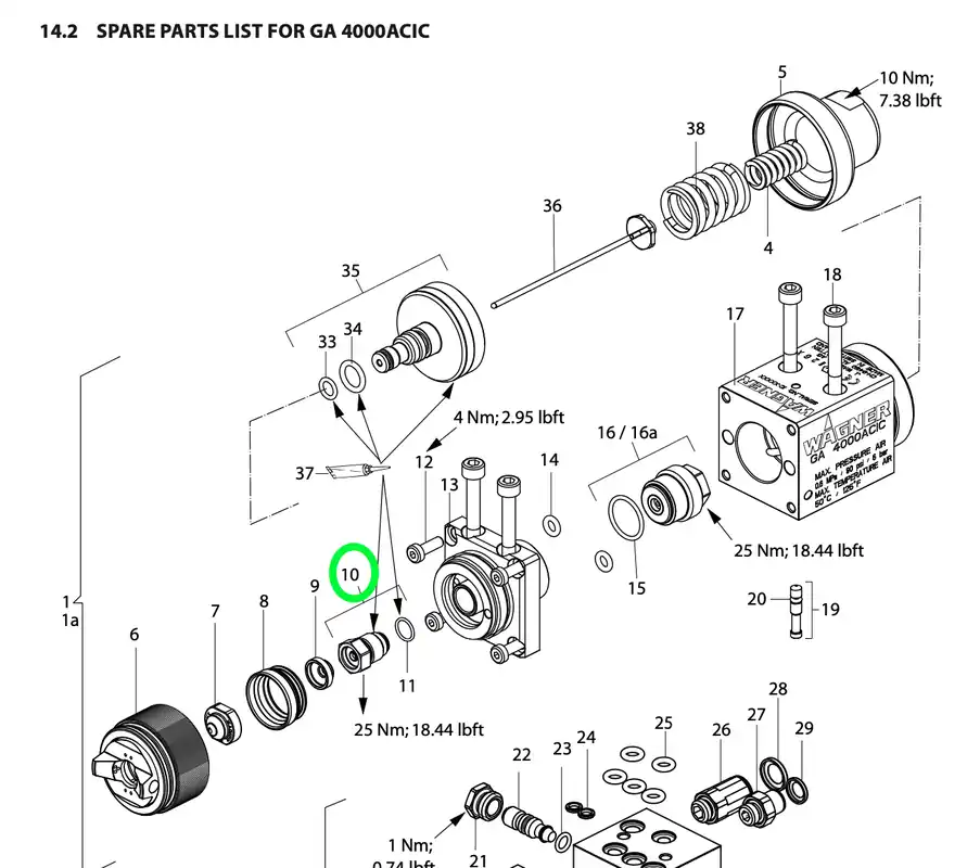 Valve Mounting for the Wagner GA4000AC, 80° Angle