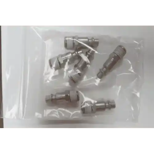 6 Industrial Standard Flow Disconnect Stems - Male - Heavy Duty (Silver)