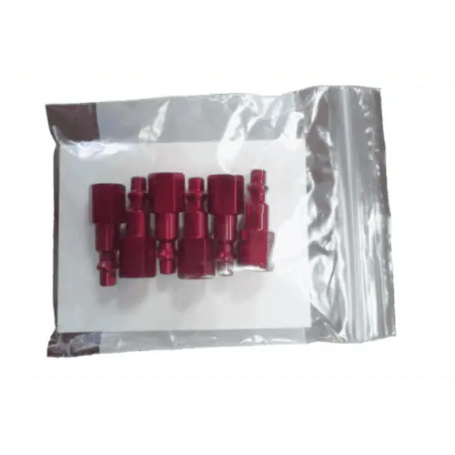 6 Industrial Standard Flow Disconnect Stems - Female - Light Duty (Red)