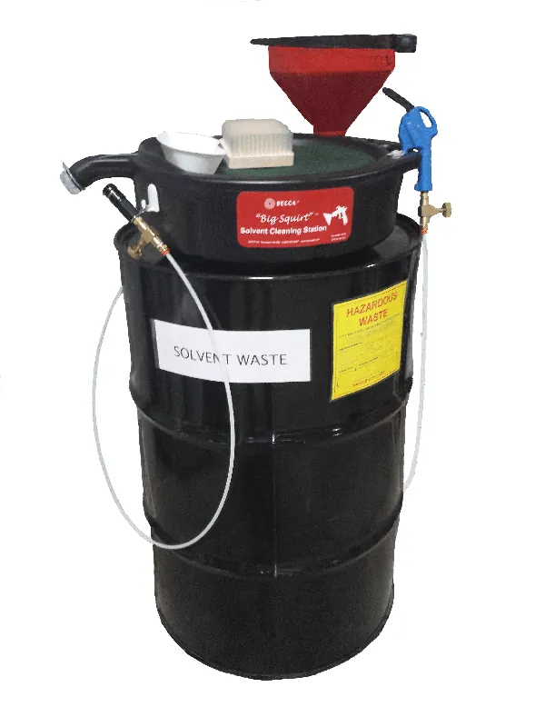 Solvent Squirt "Clean to Waste" Drum System
