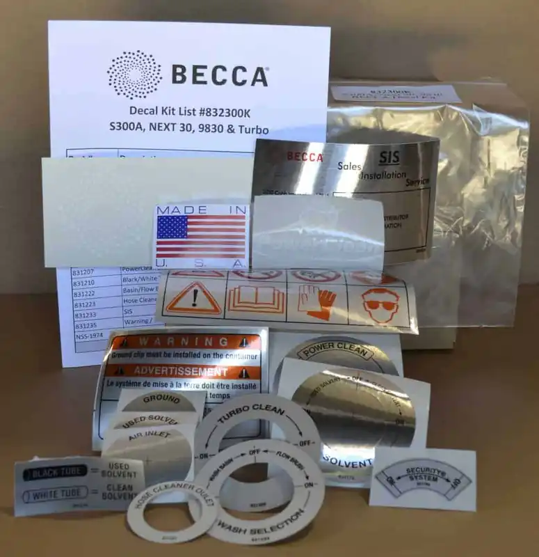 Decal Kit - E300A Spray Gun Cleaner