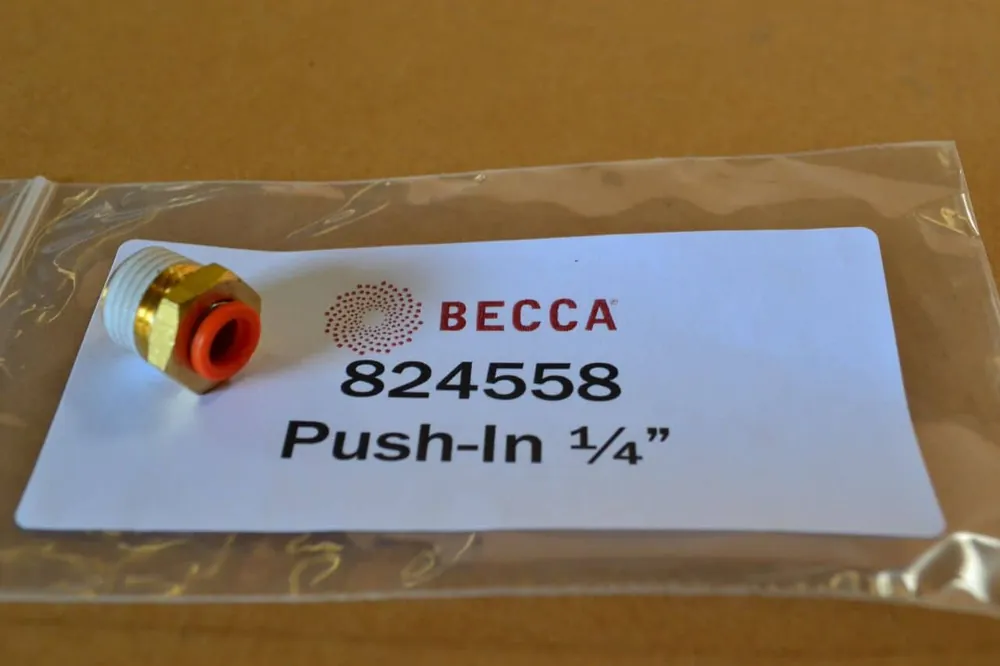 Push-In Compression Fitting ¼” NPT x ¼” Tube Brass