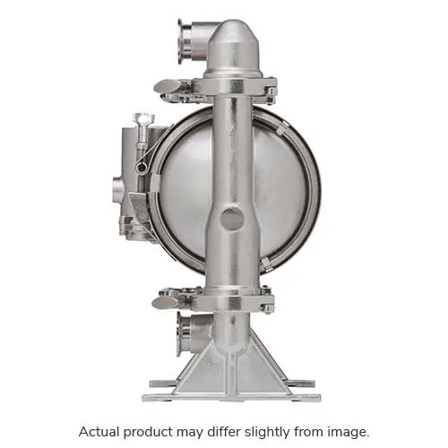 EXP Series 1" FDA Diaphagm Pump, 54 GPM, White Poly Center, Sanitary Tri-Clamp Flange Ports, 316L SS Caps & Manifold, SS Hardware, 316L SS Seat, MG Santoprene Ball & Diaphragm