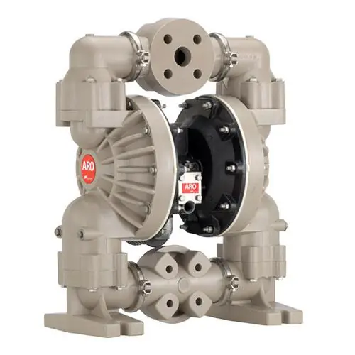 Pro Series 1-1/2" Non-Metallic Diaphragm Pump, 100 GPM, Aluminum Center, Poly Caps & 3-Piece Manifold w/Flange, Poly Seat, Santoprene Ball & Diaphragm