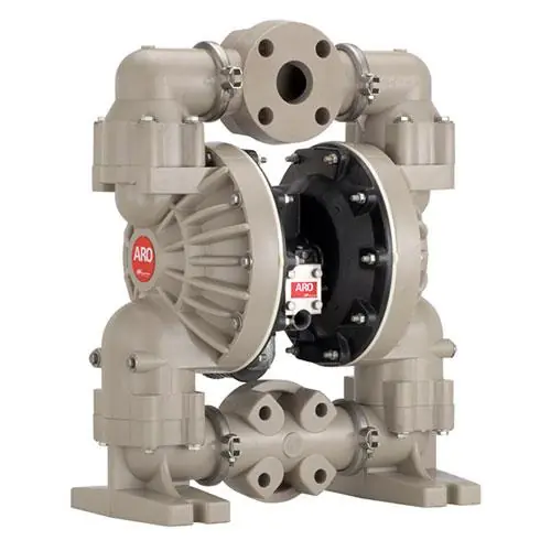 Pro Series 2" Non-Metallic Diaphragm Pump, 145 GPM, Aluminum Center, Poly Caps & 3-Piece Manifold w/Flange, Poly Seat, Santoprene Ball & Diaphragm