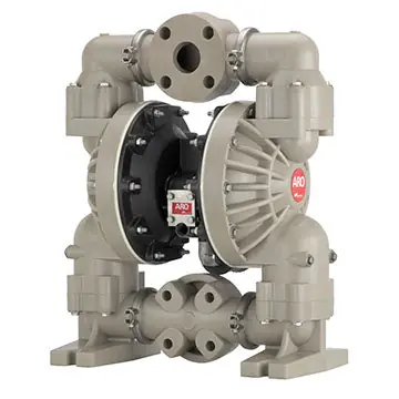 Pro Series 2" Non-Metallic Diaphragm Pump, 145 GPM, Cast Iron Center, Poly Caps & 3-Piece Manifold w/Flange, Poly Seat, PTFE Ball, PTFE/Santoprene Diaphragm