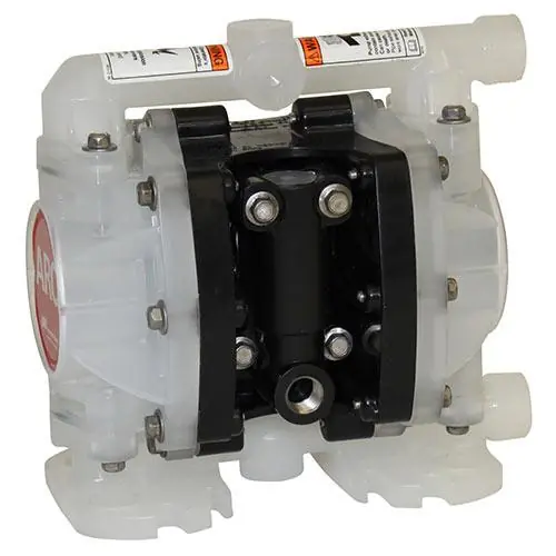 Compact Series 1/4" Non-Metallic Diaphragm Pump, 5.3 GPM, Poly Center, NPT BSP Hybrid Connections, Poly Wetted Parts, SS Hardware, Poly Seat, PTFE Ball & Diaphragm