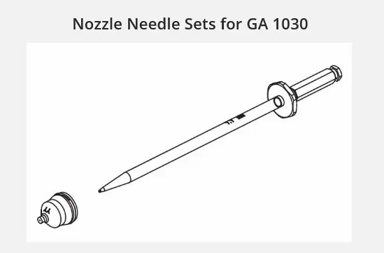 GA1030 AirSpray Automatic Spray Gun Nozzle Needle Set 0.5mm