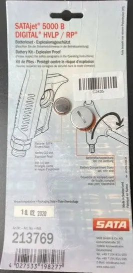 SATAjet 5000 B Battery (CR1632) Kit