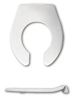 WHITE OPEN FRONT BABY BOWL SEAT L/ COVER