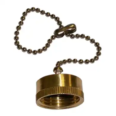 HOSE CAP BRASS W/CHAIN 3/4