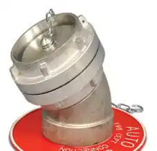 5" STORZ X 4" FNPT 30 DEG ELBOW W/ CAP