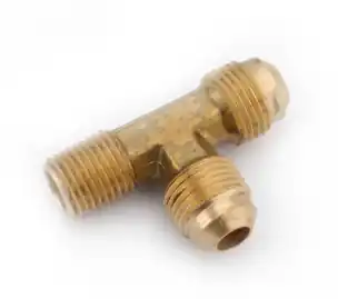FLARE TEE MPT RUN BRASS 1/4X1/4