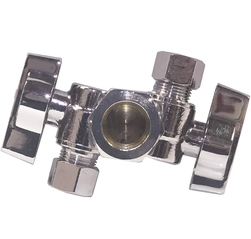 STOP DUAL OUTLET 5/8"COMP X 3/8" X 3/8"