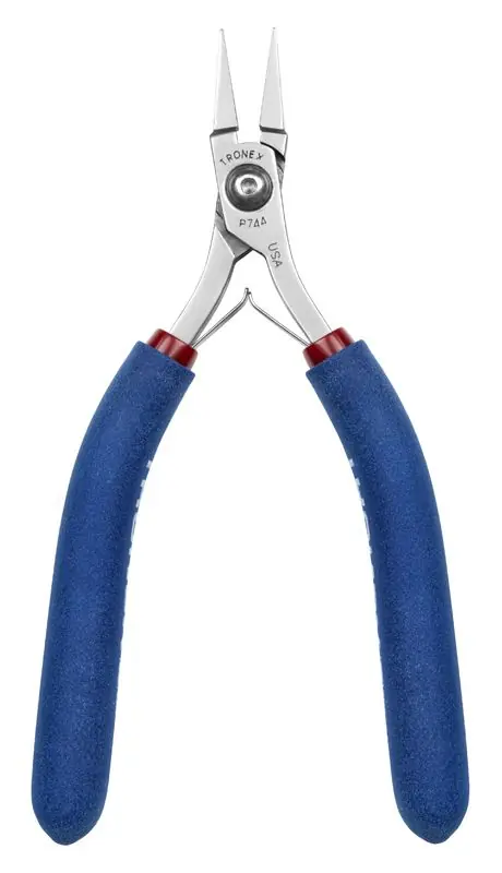 Tronex P744 Flat Nose Gripping/Bending Pliers with Short, Smooth Jaw & Long Ergonomic Handles, 6" OAL