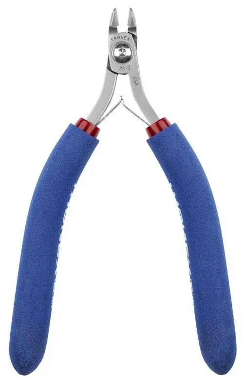 Tronex 7312 SMT Mini Oval Head Flush Carbon Steel Cutter with Long Ergonomic Handles, 5.5" OAL