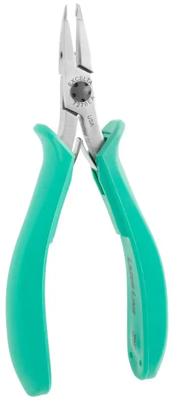Excelta 7270EA ★★★★★ Lazer Line® ESD-Safe Long Nose Fine Tip Relieved Head Lazer-Flush Carbon Steel Cutter with Molded Grip Handles, 5.25" OAL