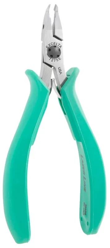 Excelta 7275E ★★★★★ Lazer Line® ESD-Safe Medium 50° Angulated Tapered Head Optimum Flush Carbon Steel Cutter with Molded Grip Handles, 4.75" OAL