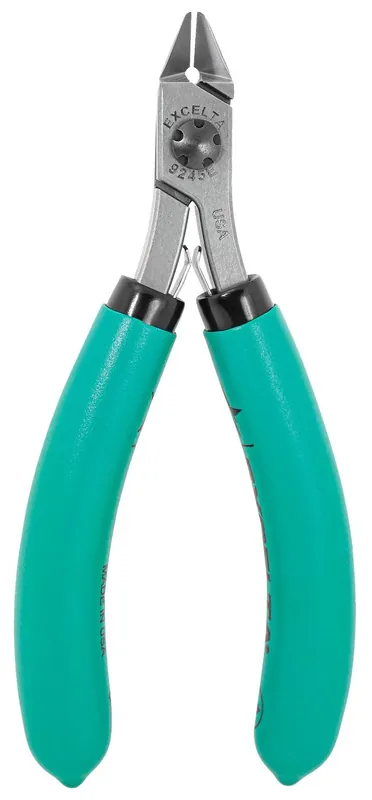 Excelta 9245E ★★★★★ Lazer Line® ESD-Safe Medium Tapered Head Lazer-Flush Cutter with Standard Grip Handles, 4.5" OAL