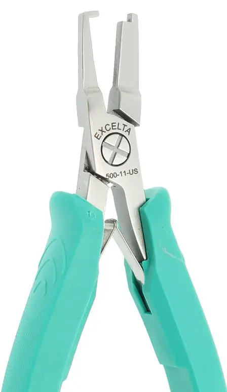 Excelta 500-11-US ★★★★★ Straight Lead Forming Pliers for TO-220 Transistors with Off-Set Jaw & Molded Grips, 5.5" OAL
