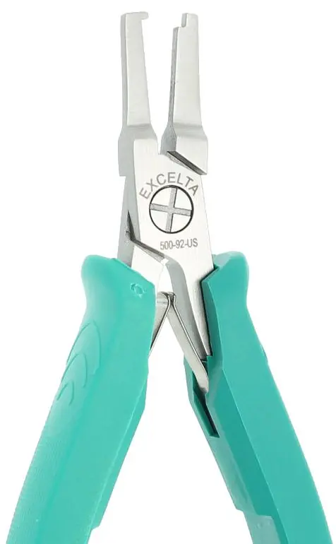 Excelta 500-92-US ★★★★★ Straight Dog Leg Lead Forming Stand-Off Pliers for TO-92 Transistors with Molded Grips, 5.5" OAL