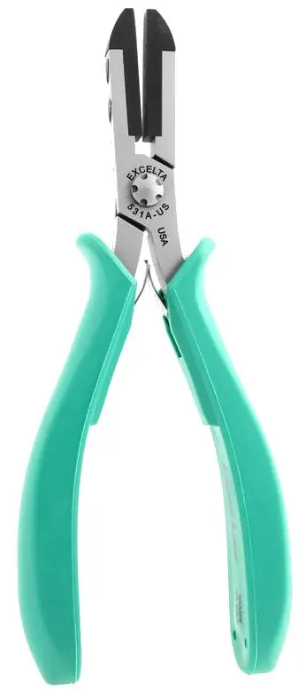 Excelta 531A-US ★★★★★ ESD-Safe Straight Temperature-Resistant Pliers with Acetal Jaw, Soft Replaceable Tips & Molded Grips, 5.75" OAL