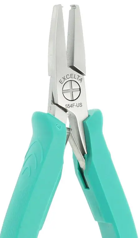 Excelta 554F-US ★★★★★ Straight Stress Relief Stand-Off Pliers for 0.02" dia. Wire with Molded Grips, 5.5" OAL