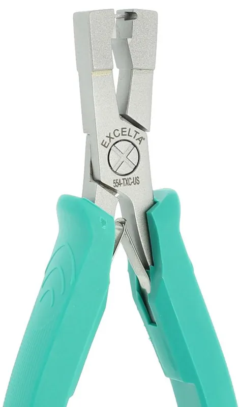 Excelta 554TXC-US ★★★★★ EDS-Safe Stress Relief Lead Forming & Cutting Pliers for 22 AWG with Molded Grips, 5.5" OAL
