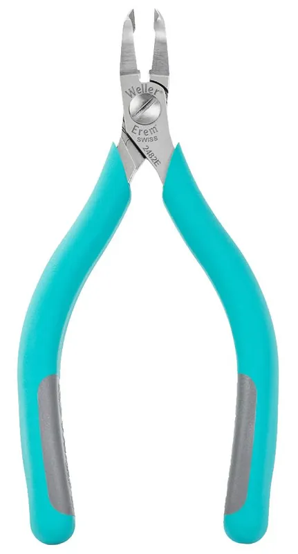 Erem 2482E MagicSense Swiss-Made ESD-Safe Medium 45° Angled, Narrow Head Flush Cutter with Ergonomic Handles for 18-30 AWG, 5.315" OAL