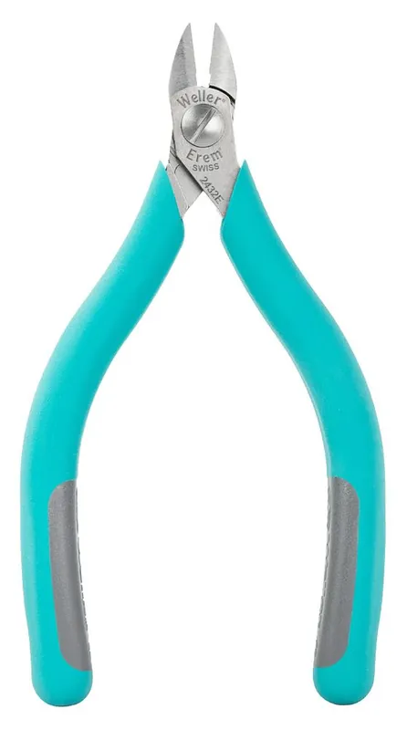 Erem 2432E MagicSense Swiss-Made ESD-Safe Medium Oval Head Super Full-Flush Side Cutter with Ergonomic Handles for 16-32 AWG, 5.118" OAL