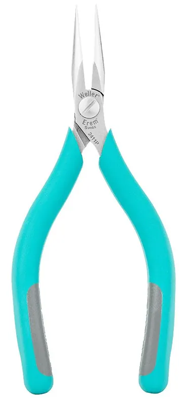 Erem 2411P MagicSense® ESD-Safe Very Fine Needle Nose Pliers with Smooth Jaw & Ergonomic Handles, 5.75" OAL
