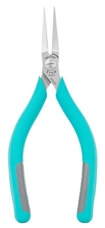 Erem 2442P MagicSense® ESD-Safe Flat Nose Gripping Pliers with Smooth Jaw, Precision-Machined Edges & Ergonomic Handles, 5.75" OAL