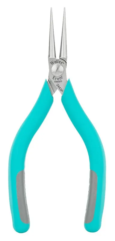 Erem 2443P MagicSense® ESD-Safe Round Nose Pliers with Smooth Jaw & Ergonomic Handles, 5.75" OAL