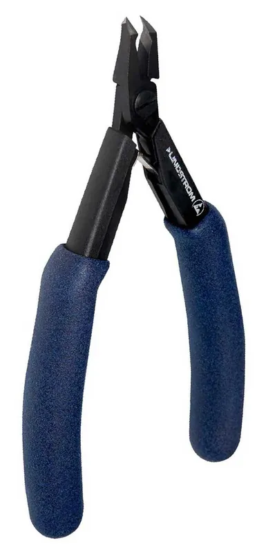 Lindstrom HS8247 ESD-Safe Small 45° Oblique Tapered Head Flush Alloy Steel Cutter with Long HandSaver Cushioned Grip Handles, 4.63" OAL