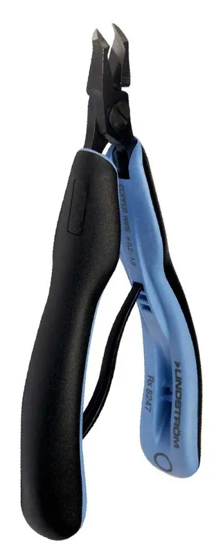 Lindstrom RX8247 ESD-Safe Small 45° Oblique Tapered Head Flush Alloy Steel Cutter with ERGO™Cushioned Grip Handles, 4.63" OAL