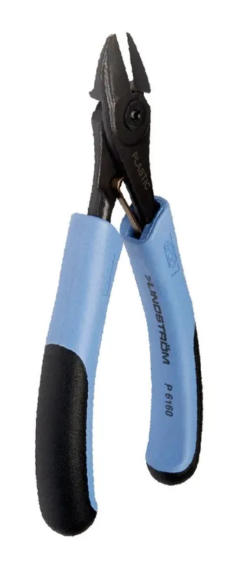Lindstrom P6160 Precision Large Oval Head Flush Alloy Steel Side Cutter with ERGO™ Handles & Rivet Joint, 6.30" OAL