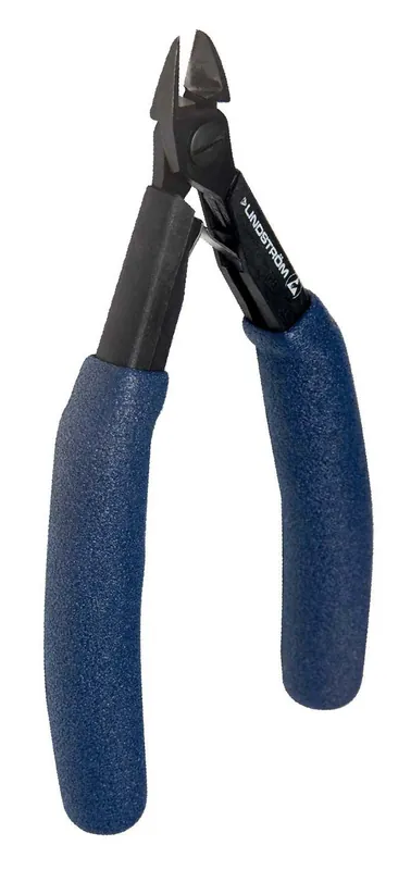Lindstrom HS-8131 ESD-Safe Extra Small Oval Head Diagonal Flush Alloy Steel Cutter with Long HandSaver Cushioned Grip Ergonomic Handles, 5.52" OAL