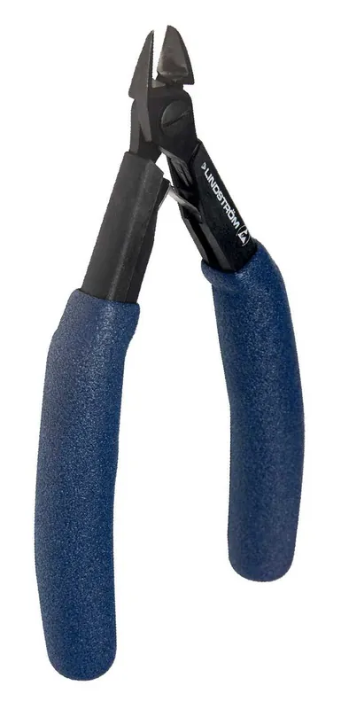 Lindstrom HS-8141 ESD-Safe Small Oval Head Diagonal Flush Alloy Steel Cutter with Long HandSaver Cushioned Grip Ergonomic Handles, 5.60" OAL