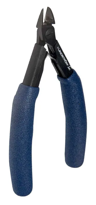 Lindstrom HS-8142 ESD-Safe Small Oval Head Diagonal Ultra-Flush® Alloy Steel Alloy Steel Cutter with Long HandSaver Cushioned Grip Ergonomic Handles, 5.60" OAL