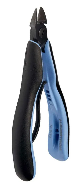 Lindstrom RX-8150 ESD-Safe Medium Oval Head Diagonal Micro-Bevel® Alloy Steel Cutter with ERGO™ Cushioned Grip Handles, 5.43" OAL