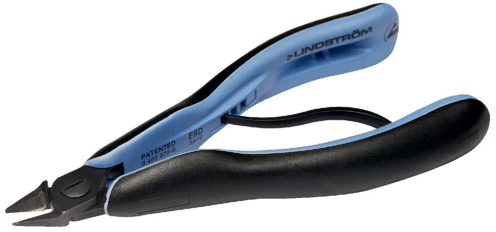 Lindstrom RX8146 ESD-Safe Small Tapered Relieved Head Micro-Bevel® Alloy Steel Cutter with ERGO™ Cushioned Grip Handles, 5.80" OAL