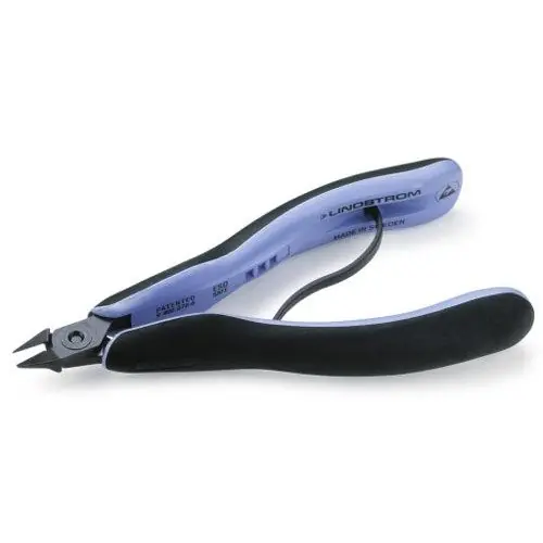 Lindstrom RX8147 ESD-Safe Small Tapered Relieved Head Flush Alloy Steel Cutter with ERGO™ Cushioned Grip Handles, 5.25" OAL