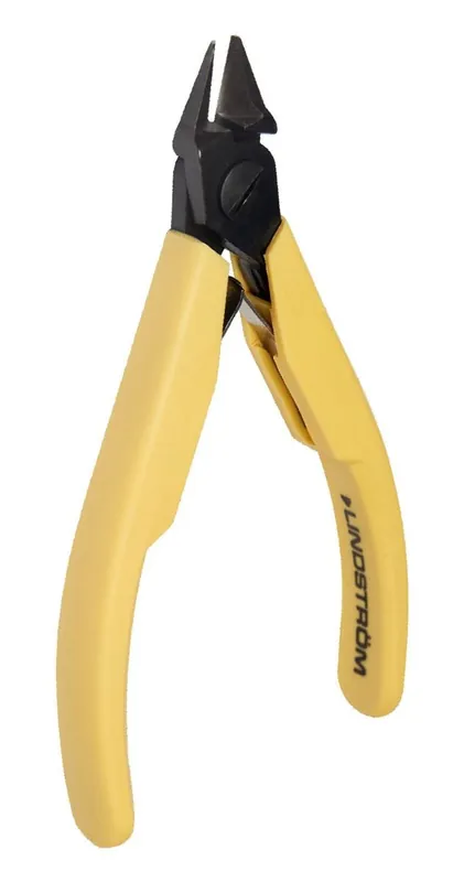 Lindstrom 8146 ESD-Safe Small Tapered Relieved Head Micro-Bevel® Alloy Steel Cutter with Cushioned Grip Handles, 4.33" OAL