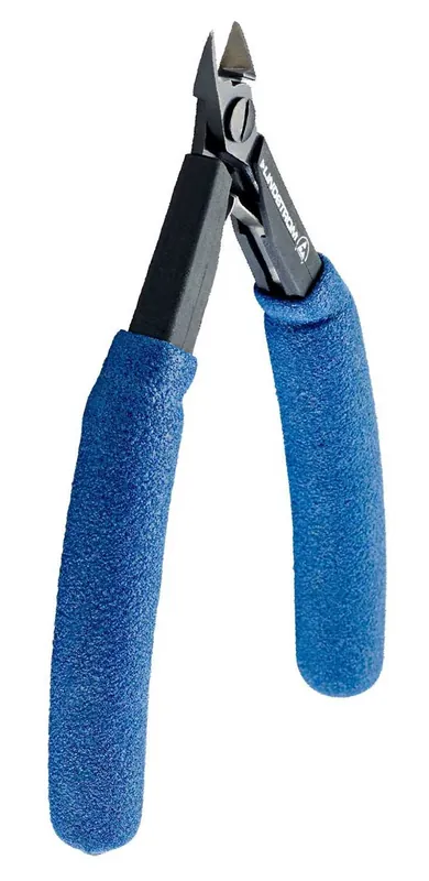 Lindstrom HS8143 ESD-Safe Small Tapered Head Micro-Bevel® Alloy Steel Cutter with Long HandSaver Cushioned Grip Ergonomic Handles, 5.60" OAL