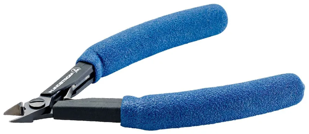 Lindstrom HS8163 Precision Long Large Tapered Head Diagonal Micro-Bevel® Alloy Steel Cutter with Long HandSaver Grip Ergonomic Handles, 6.19" OAL