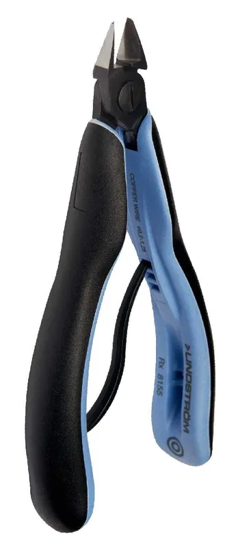 Lindstrom RX8143 ESD-Safe Small Tapered Head Micro-Bevel® Alloy Steel Cutter with ERGO™ Cushioned Grip Handles, 5.25" OAL