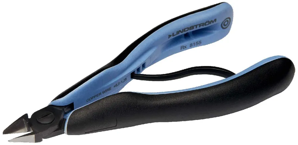 Lindstrom RX8145 ESD-Safe Small Tapered Head Ultra-Flush® Alloy Steel Cutter with ERGO™ Cushioned Grip Handles, 5.25" OAL