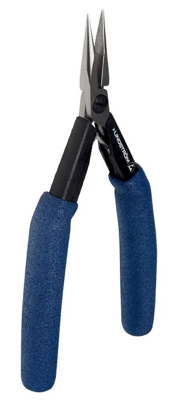 Lindstrom HS7890 HS Series ESD-Safe Medium, Long Chain Snipe Nose Pliers with Smooth Jaw & Long HandSaver Handles, 6.47" OAL