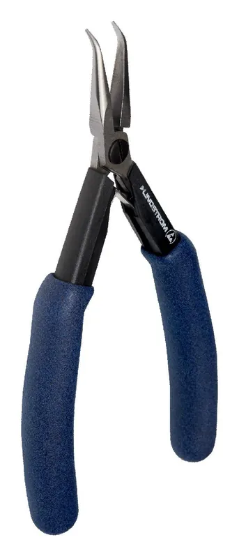 Lindstrom HS7892 HS Series ESD-Safe Medium, Long, Bent Chain Snipe Nose Pliers with 60° Angled Smooth Jaw & Long HandSaver Handles, 6.35" OAL